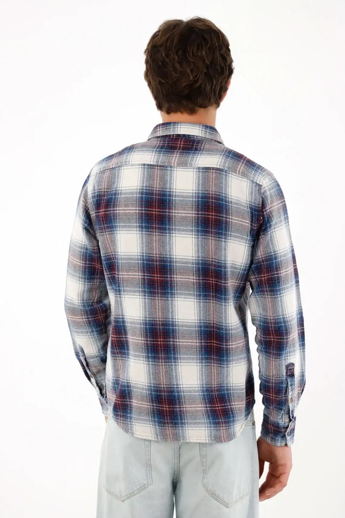 Checkered Blue Shirt for Men