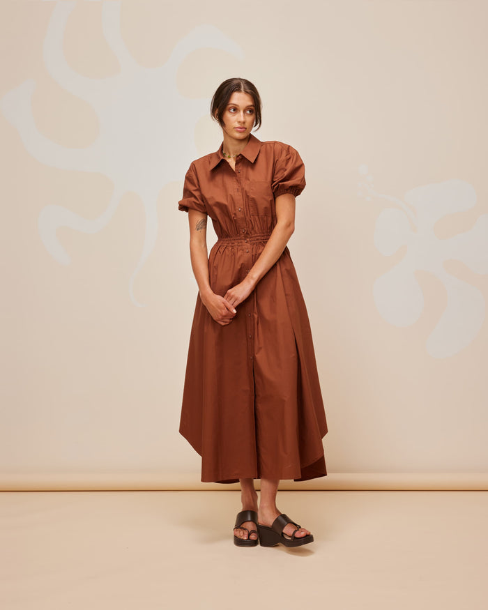 COMET SHIRT DRESS CHOCOLATE