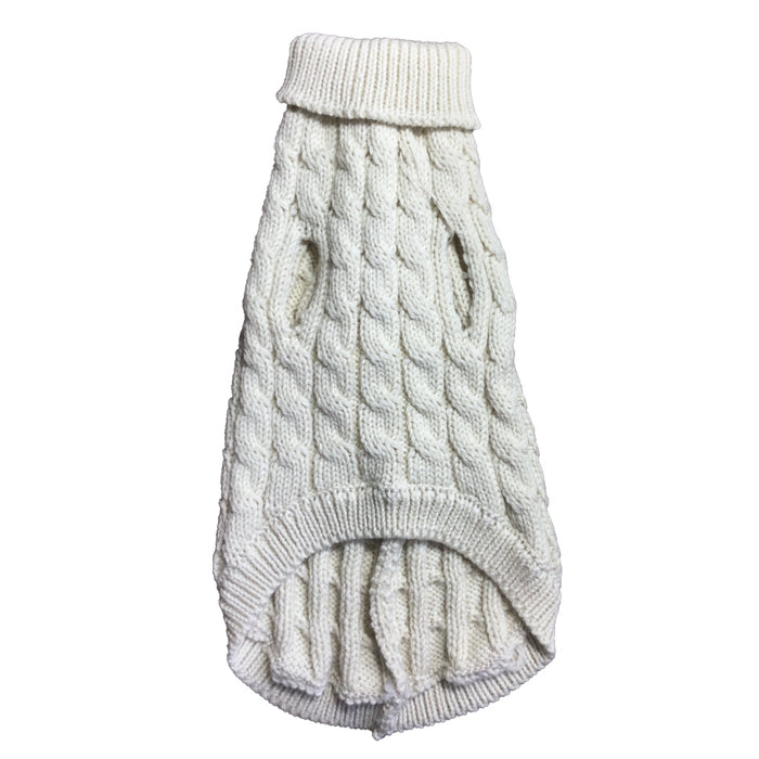 Cozy Comfort Medium White Sweater for Dogs & Cats – Warm, Stretchable & Breathable Winter Wear with Back Straps - Mojopanda Organic Store