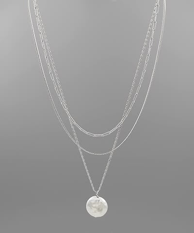 Luna Mother of Pearl Triple Layered Necklace