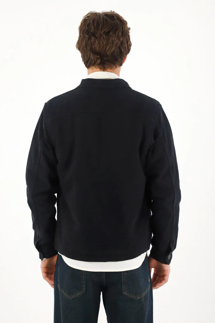Men's Black Denim Trucker Coat