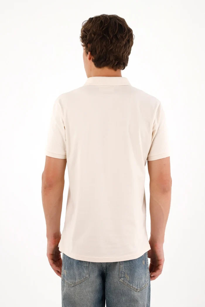 Off-White Polo with Mini Racket for Men