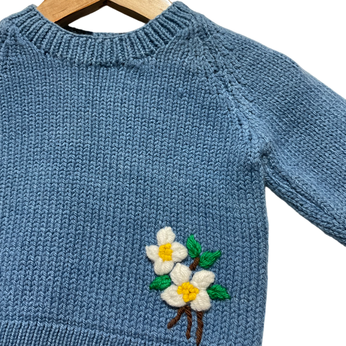 Organic Wool | Pullover | Indigo | Size-6 Month - Mojopanda Organic Store