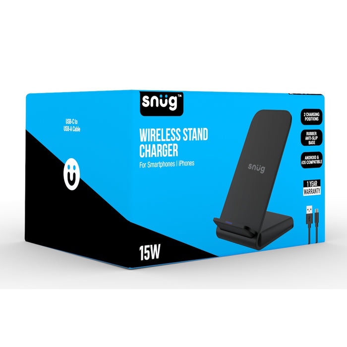 Snug Wireless Stand Charger 15W - Black (SNWI-STD15W-BK)