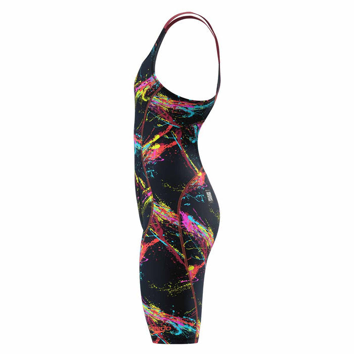 Speedo Girls Fastskin HyperSpark Printed Openback Kneeskin - Electric Strata Ml