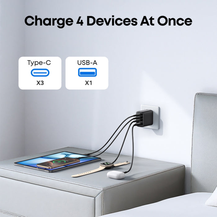 Anker 4 Port Zolo Wall Charger 70W With Cable - Black (B121CL11)