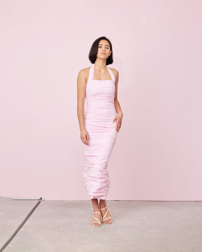 ARIEL HALTER DRESS CARNATION