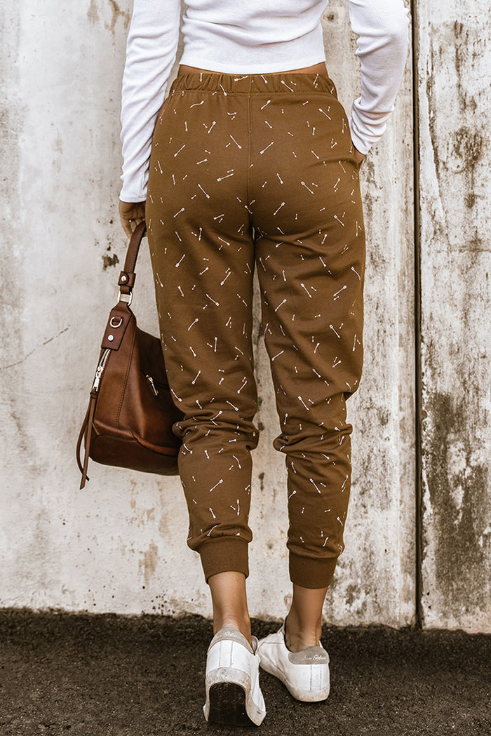 Arrow Print Elastic Waist Joggers - Madikfashions.com