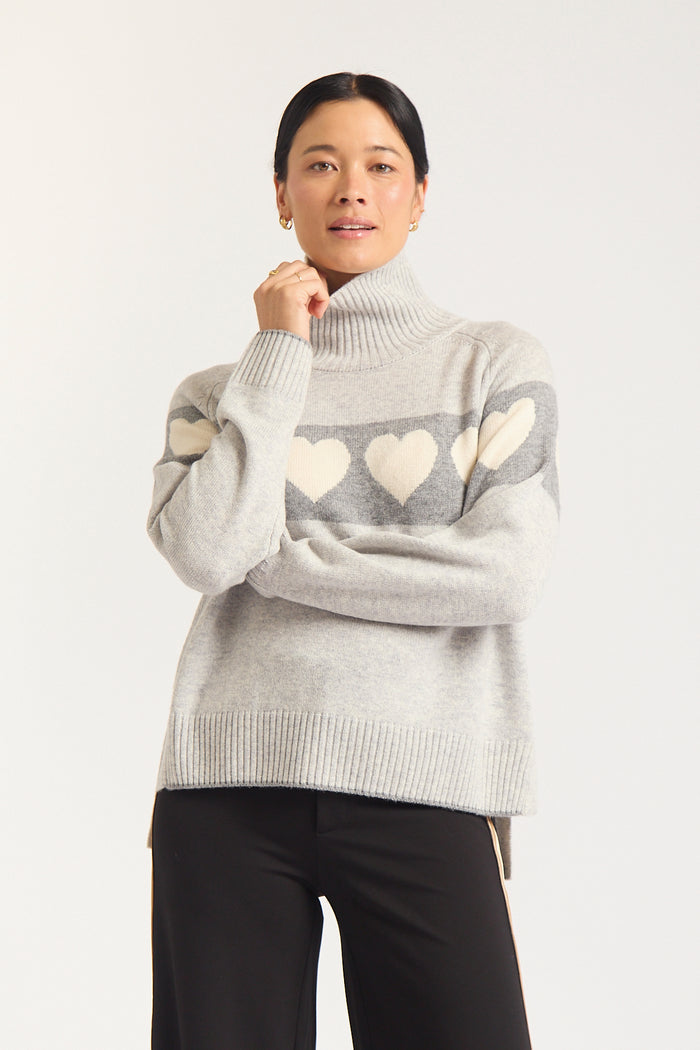 Bailey Merino Cashmere Sweater In Mineral Grey