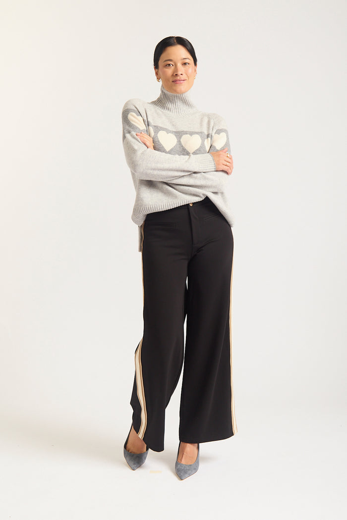 Bailey Merino Cashmere Sweater In Mineral Grey