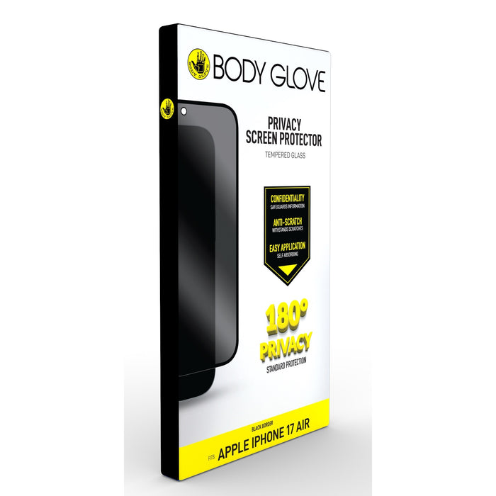 Body Glove Privacy Tempered Glass Screen Protector - Apple iPhone Air - Black Border (BGSGPTG-IP17A)