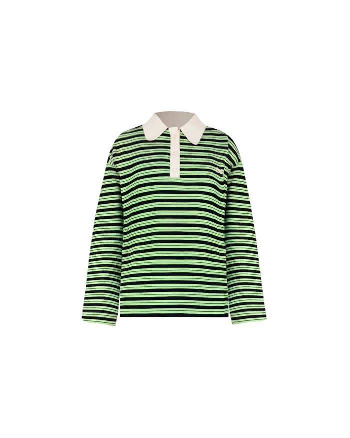 BRADY POLO GREEN BLACK STRIPE