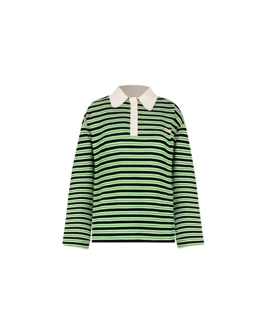 BRADY POLO GREEN BLACK STRIPE