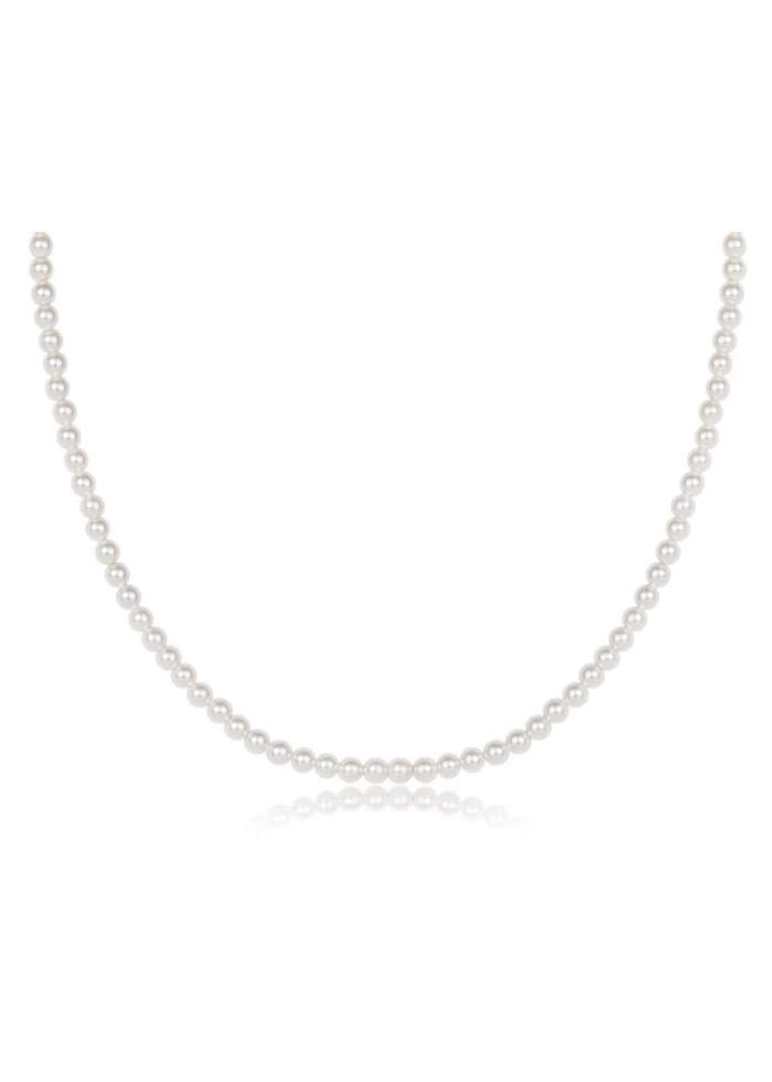 Pearl beaded necklace on a white background