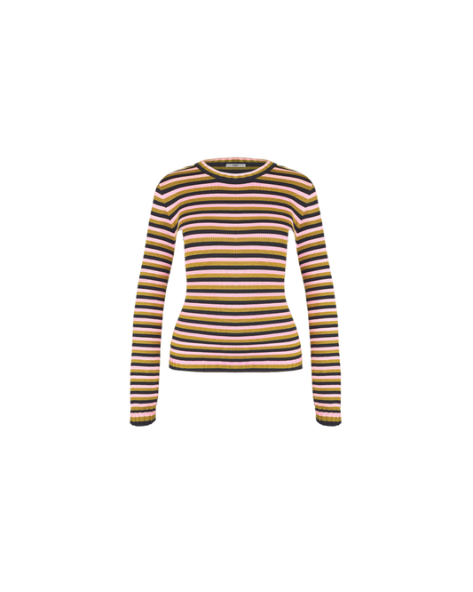 ESME LONG SLEEVE NAVY PINK GOLD STRIPE