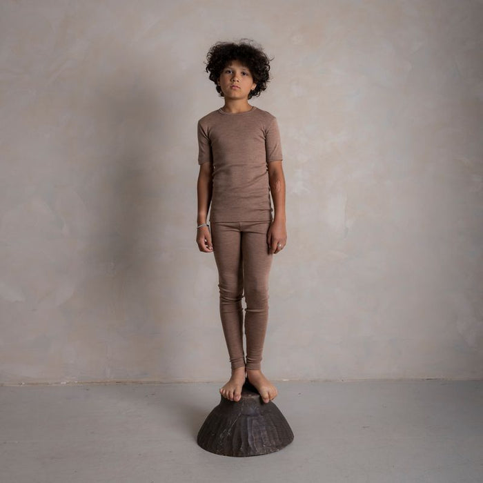 Finch Baby & Kids Leggings - Merino Wool & Silk - Warm Driftwood