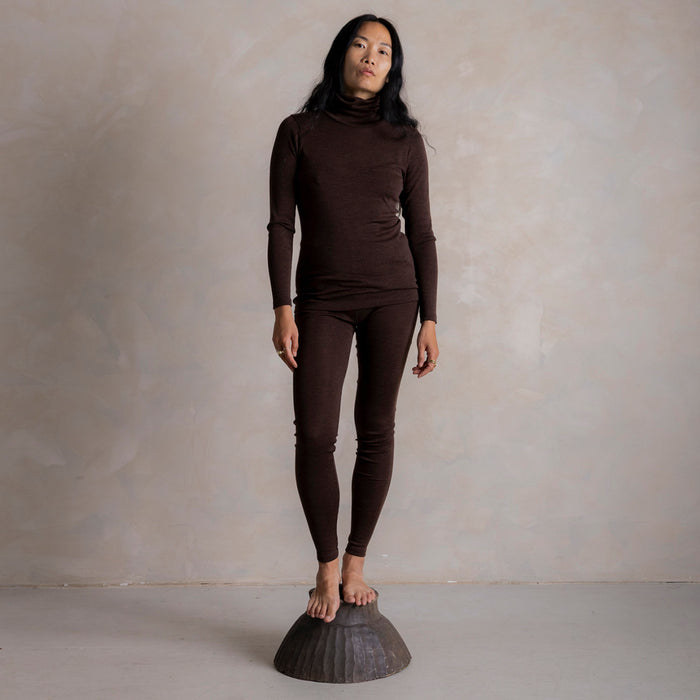 Finch Women's Leggings - Merino Wool & Silk - Cacao