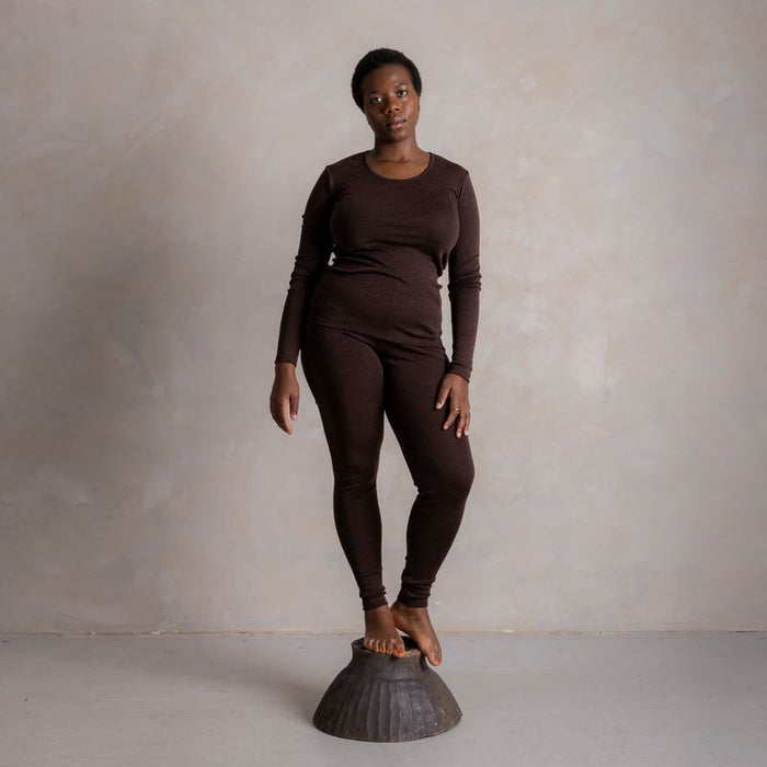 Finch Women's Leggings - Merino Wool & Silk - Cacao