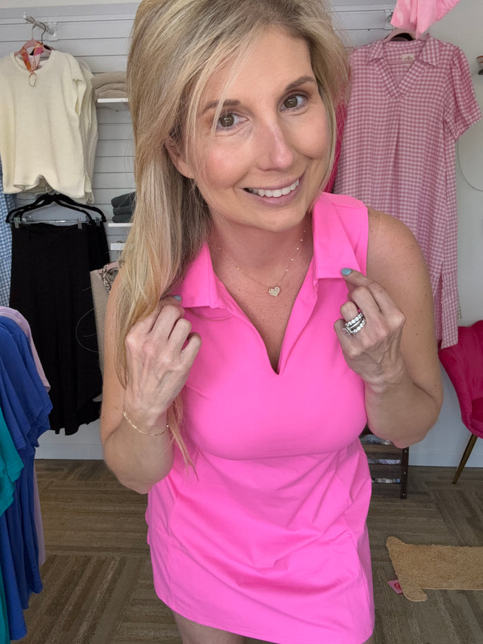Giorgia Sleeveless Polo Athletic Dress with Under Shorts