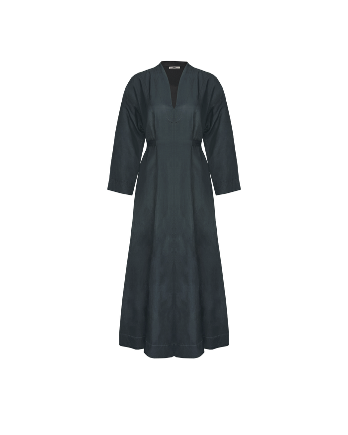 JULIET LONG SLEEVE MIDI DRESS BLUE SLATE