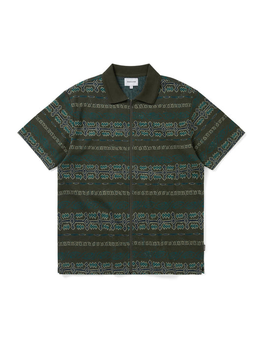 Jungle Jacquard Zip Up Top