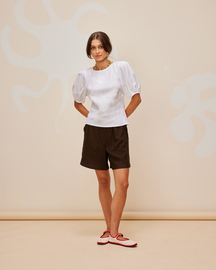 KENDALL LINEN TOP WHITE