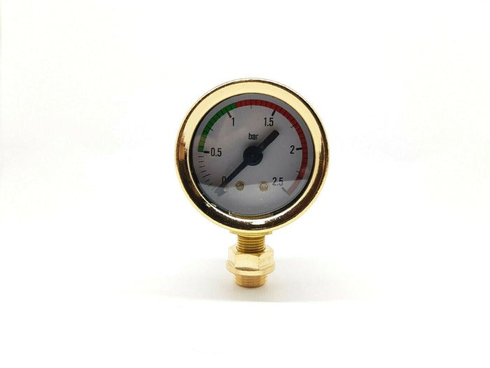 La Pavoni Gold Pressure Gauge Kit With Nut For Europiccola Ø 41mm 0 - 2.5 bar - Coffeesection