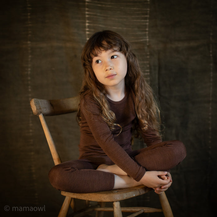 Lark Baby & Kids Top - Merino Wool & Silk - Squirrel