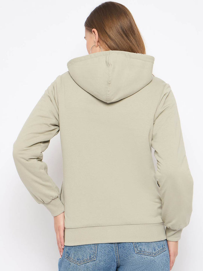 Madame Pear Green Hooded Zipper Sweatshirt