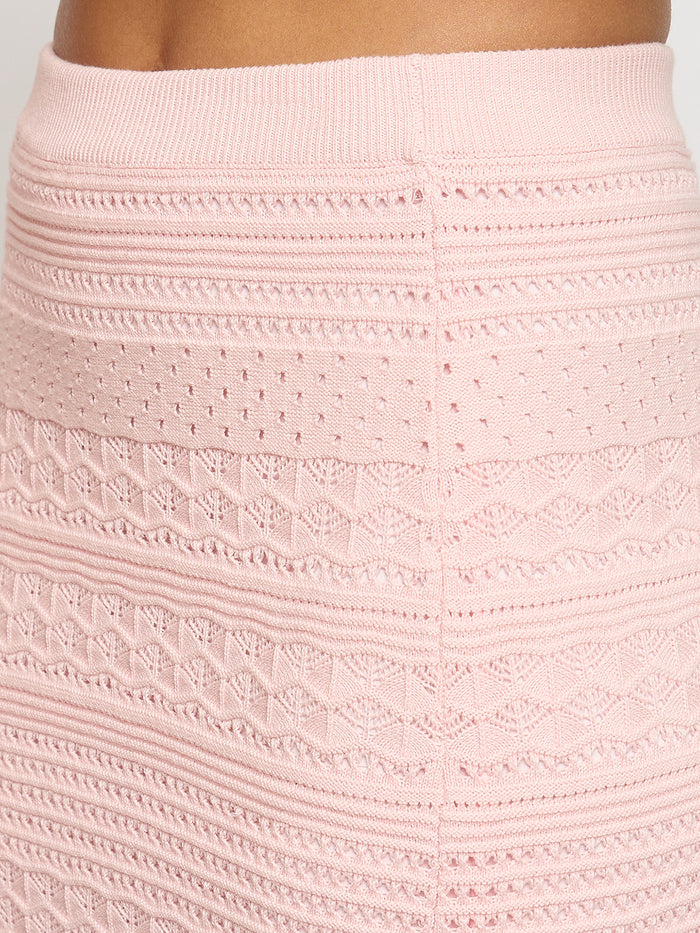 Madame Schiffli Top and Skirt Pink Cotton Knit Co-ord Set
