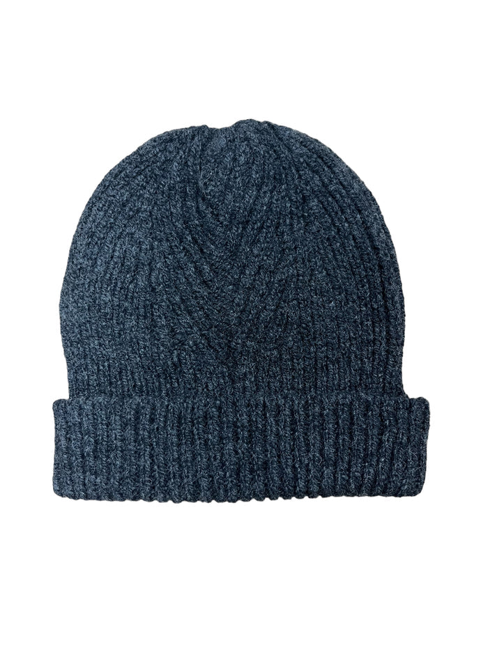 Merino and Cashmere Mens Ribbed Beanie