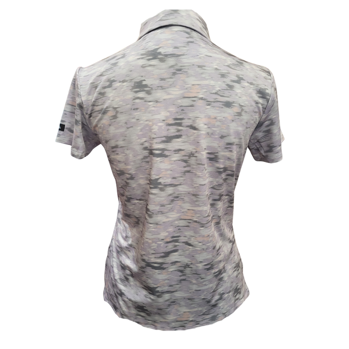 New Bad Birdie Women's Core Golf Polo - Undulated Fog- Thistle