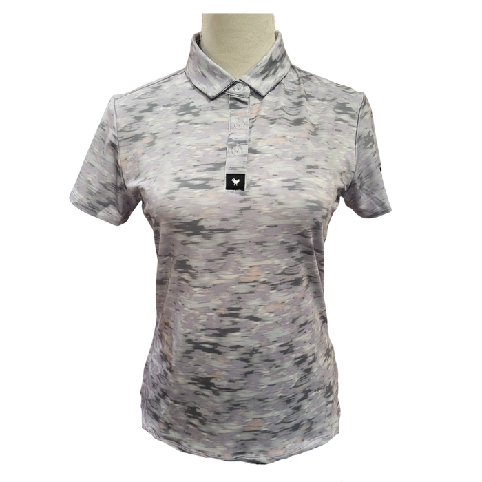 New Bad Birdie Women's Core Golf Polo - Undulated Fog- Thistle
