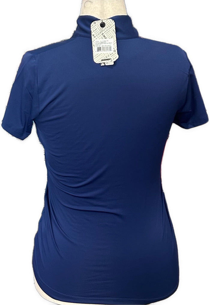 New EP NY Women's Short Sleeve Zip Mock Golf Polo Inky MSP$88
