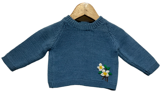 Organic Wool | Pullover | Indigo | Size-6 Month - Mojopanda Organic  Store