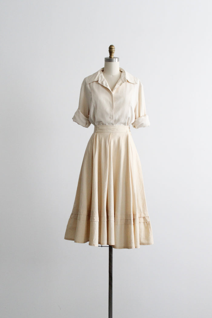 parchment silk button up