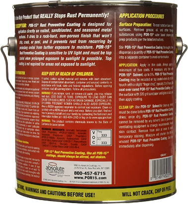 POR-15 45201 Rust Preventive Coating Gray - 1 Gallon - Detailing Connect