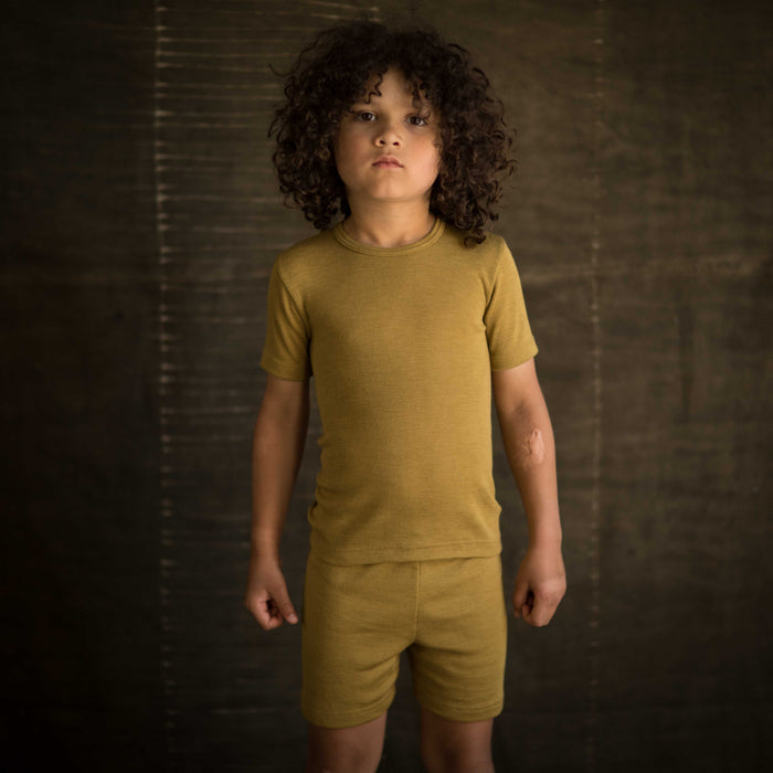 Rhea Baby & Kids Shorts - Merino Wool & Silk - Pistachio