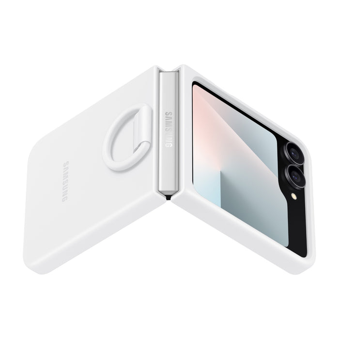 Samsung Silicone Cover With Ring - Samsung Galaxy Z Flip7 FE / Flip6 - White (SAM-EF-PF741TW)