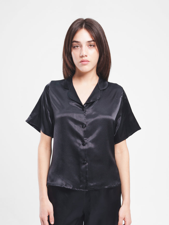 SATIN BUTTON UP SET
