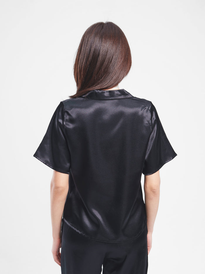 SATIN BUTTON UP SET