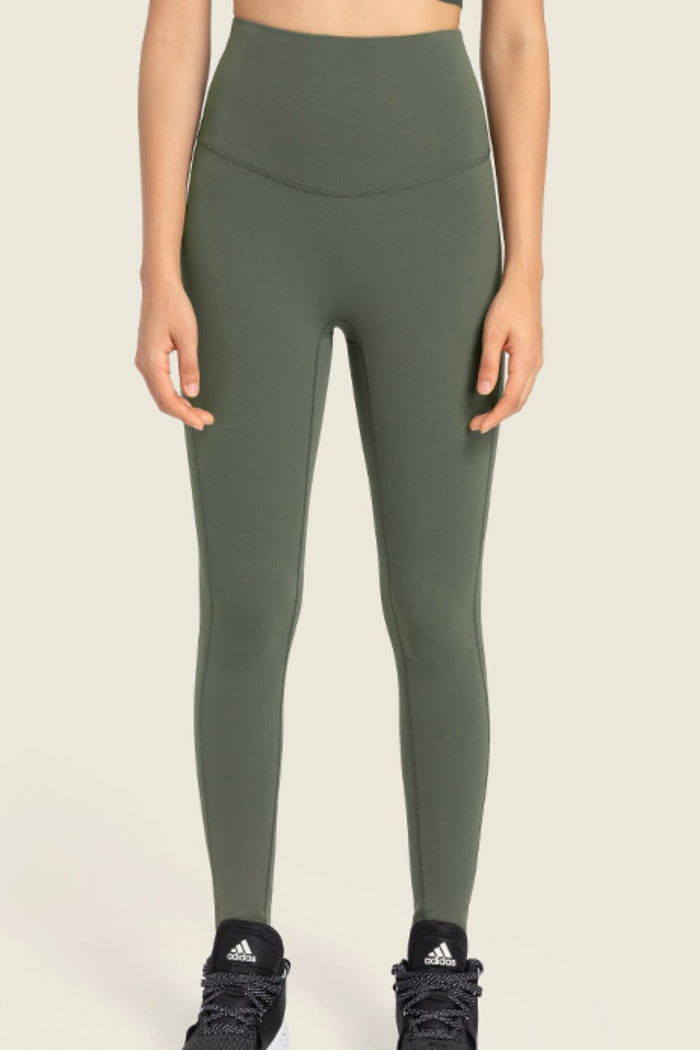 Seamless High-Rise Wide Waistband Yoga Leggings - Madikfashions.com