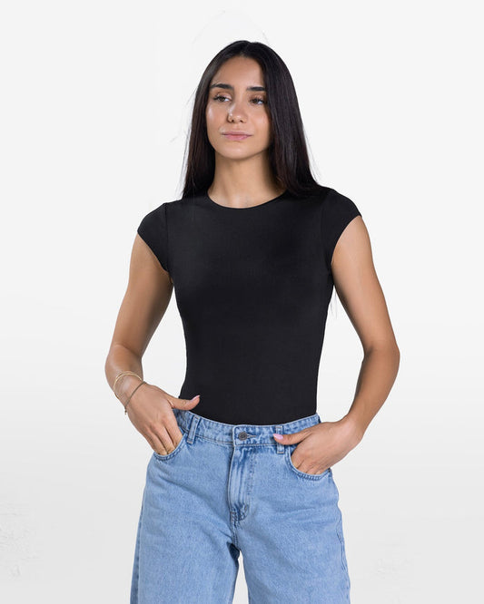 SHORT SLEEVE BODYSUIT BLACK 1