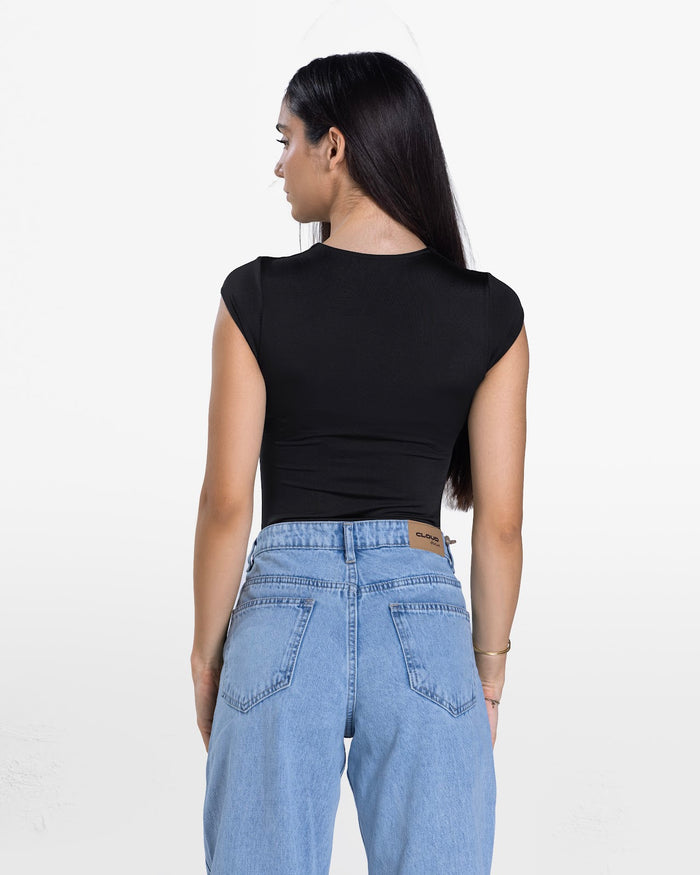 SHORT SLEEVE BODYSUIT BLACK 2