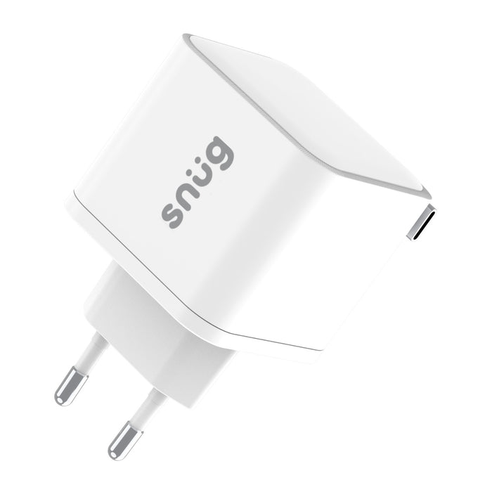 Snug 1 Port PD Charger With Retractable Cable - 35W - White (SNPW-1P35WRET-W)