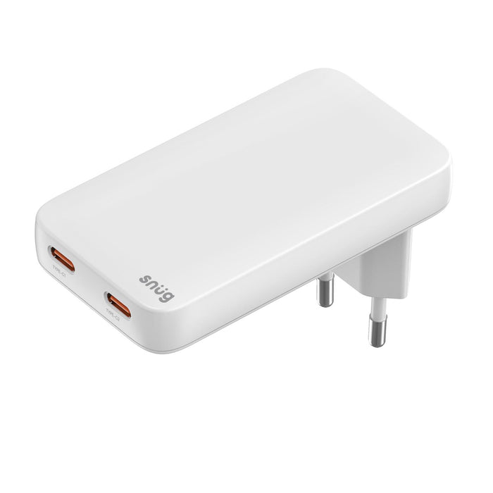 Snug 2 Port PD GaN Slim Wall Charger 65W - White (SNPW-2SLIM65-WH)