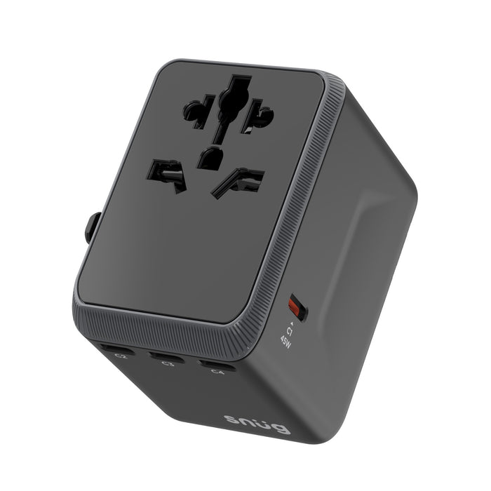 SNUG 5 Port Universal Travel Adapter - 45W - Black (SNPW-UNI45W-B)
