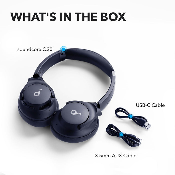 soundcore Q20i Hybrid Active Noise Cancelling Headphones - Blue (A3004H32)