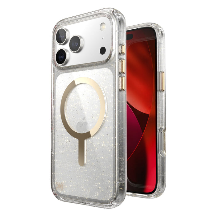Speck Presidio Lux MagSafe Case - Apple iPhone 17 Pro Max - Gold Glitter (SPK150987-9221)