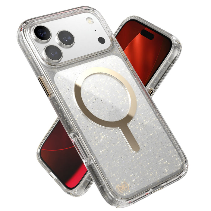 Speck Presidio Lux MagSafe Case - Apple iPhone 17 Pro Max - Gold Glitter (SPK150987-9221)